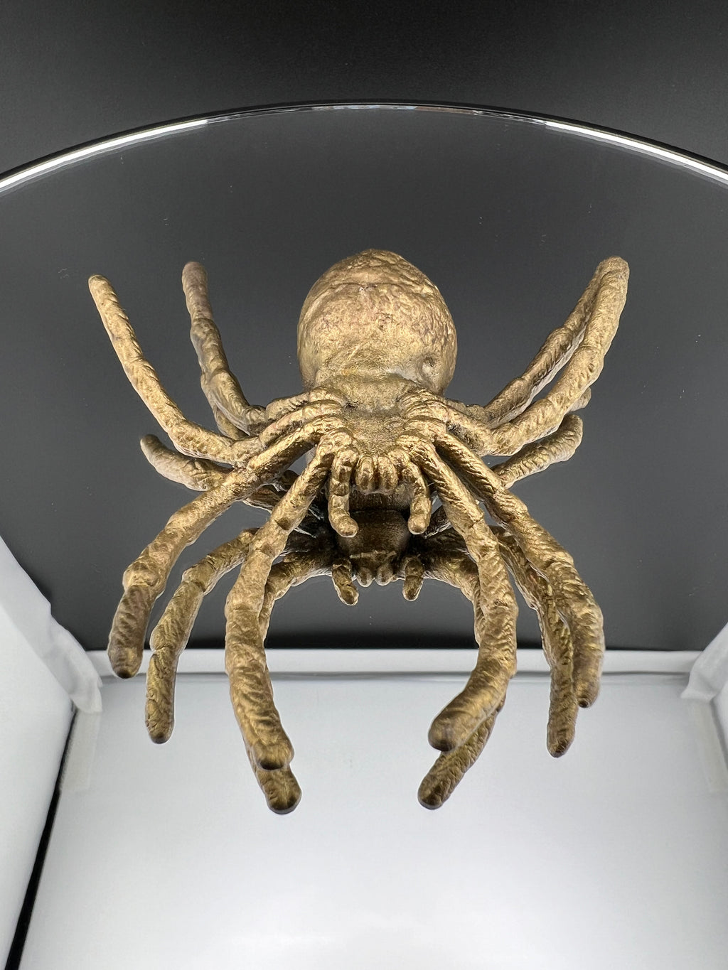 Brass Spider Oco Geode With Yellow Crystals Copper Electroformed Brass Plated Finish