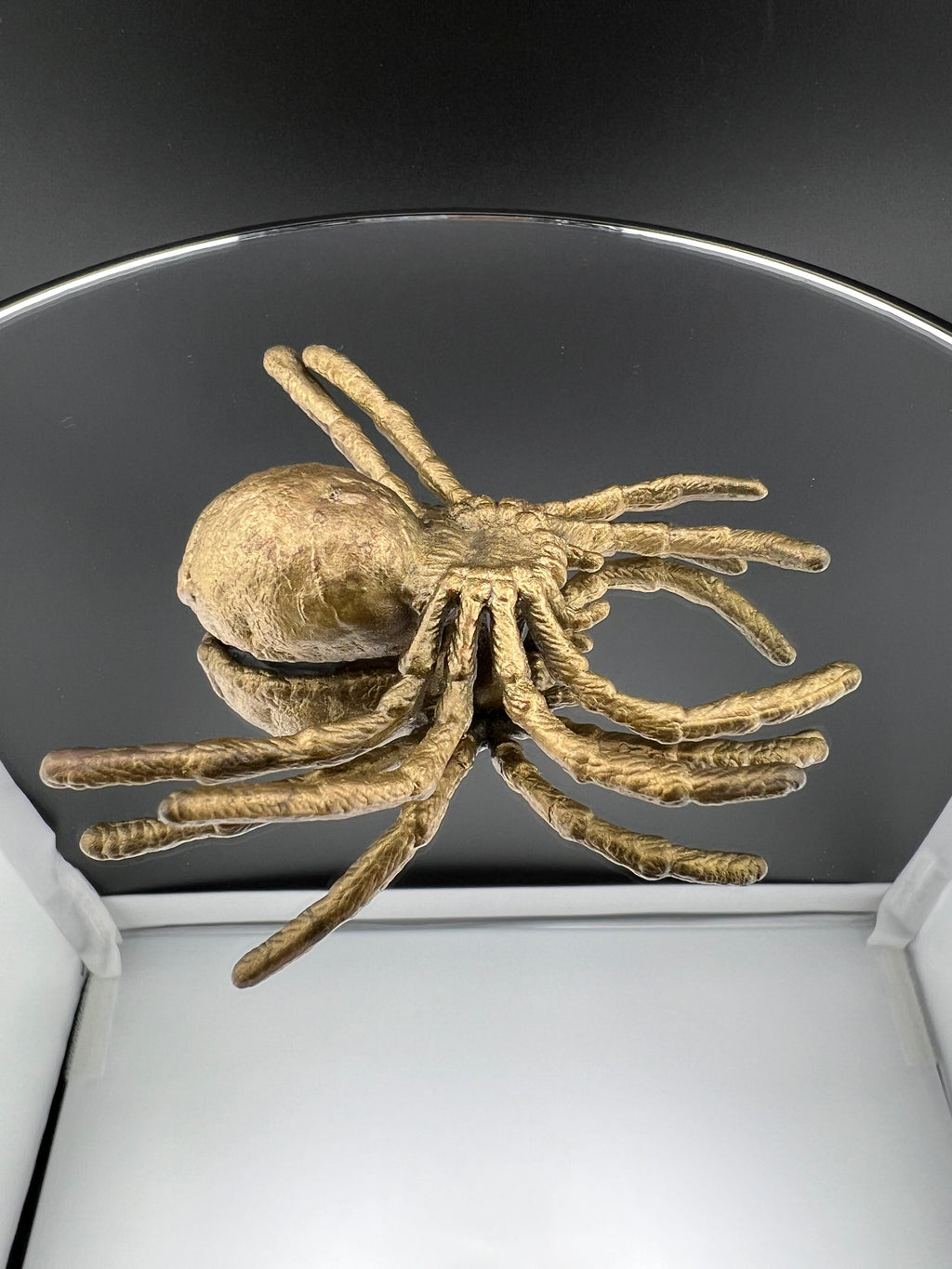 Brass Spider Oco Geode With Yellow Crystals Copper Electroformed Brass Plated Finish