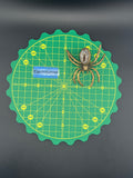 Brass Spider Oco Geode With Yellow Crystals Copper Electroformed Brass Plated Finish