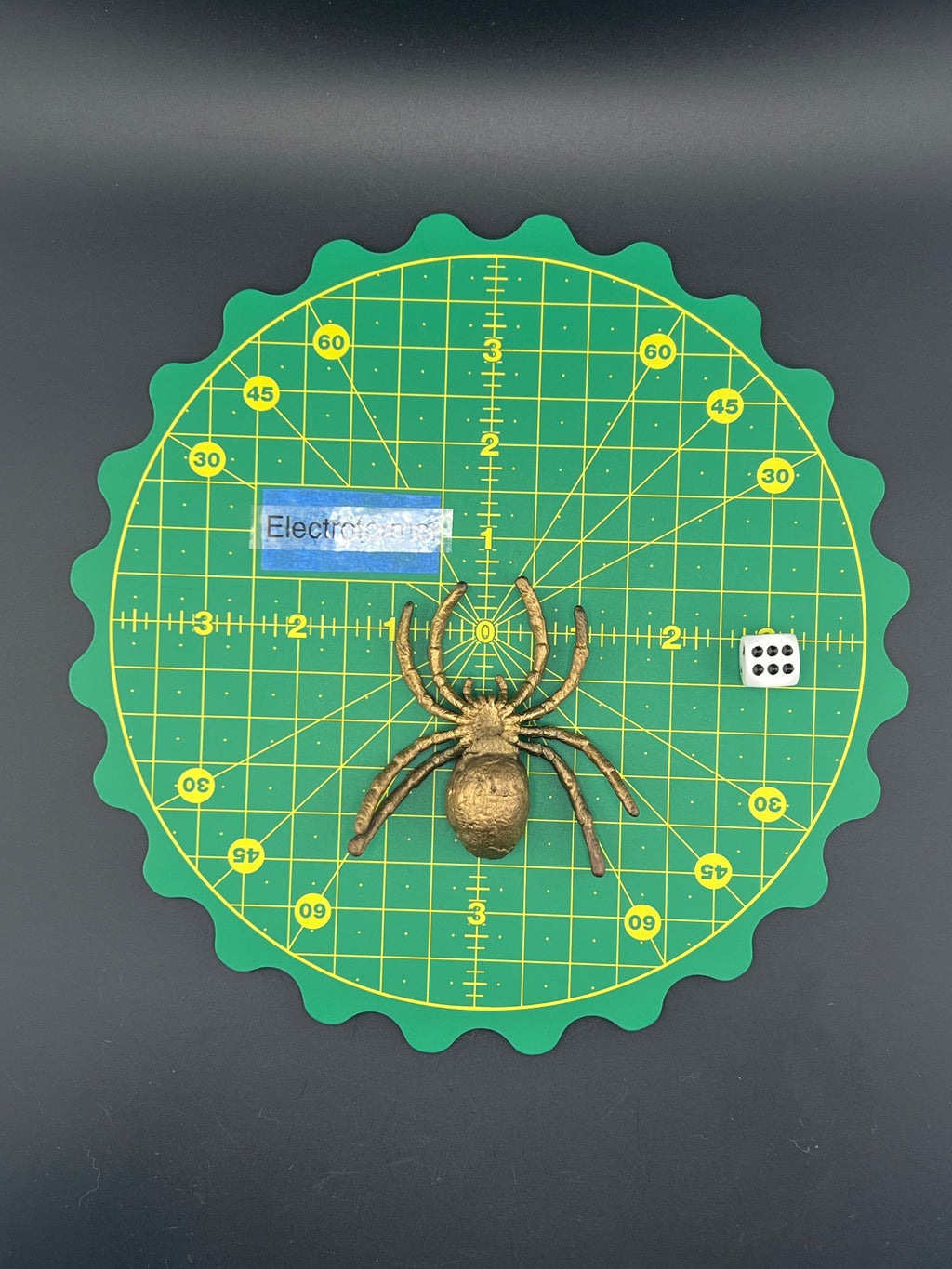Brass Spider Oco Geode With Yellow Crystals Copper Electroformed Brass Plated Finish