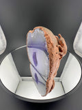 Purple Teal Agate Geode With Ladybugs On Back