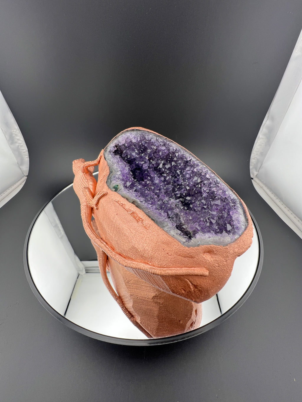 Lizard On Purple Amethyst Geode