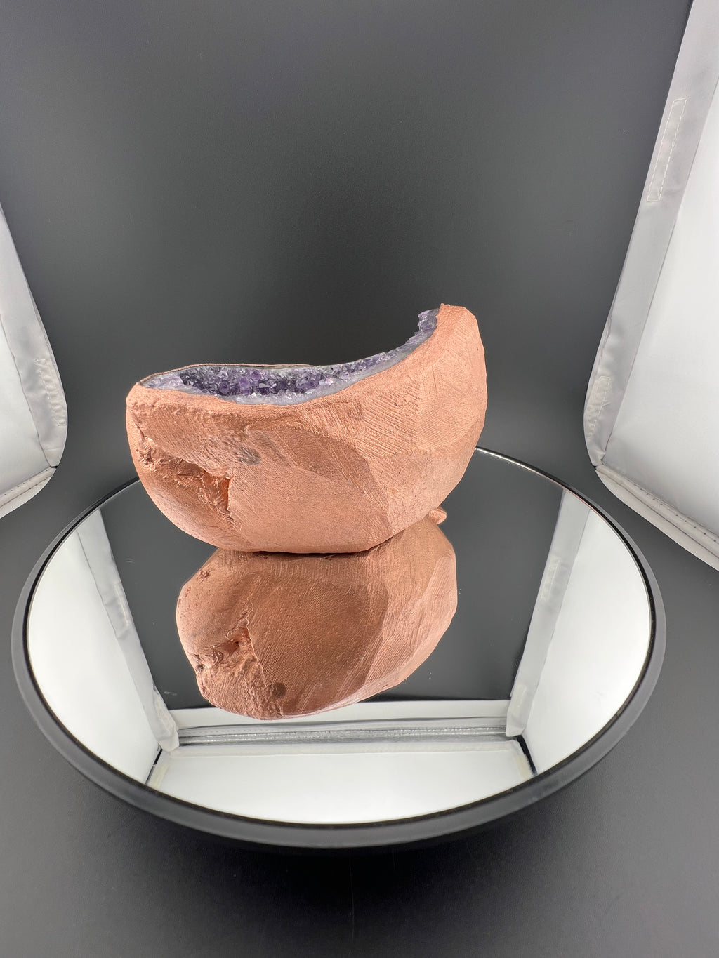 Lizard On Purple Amethyst Geode
