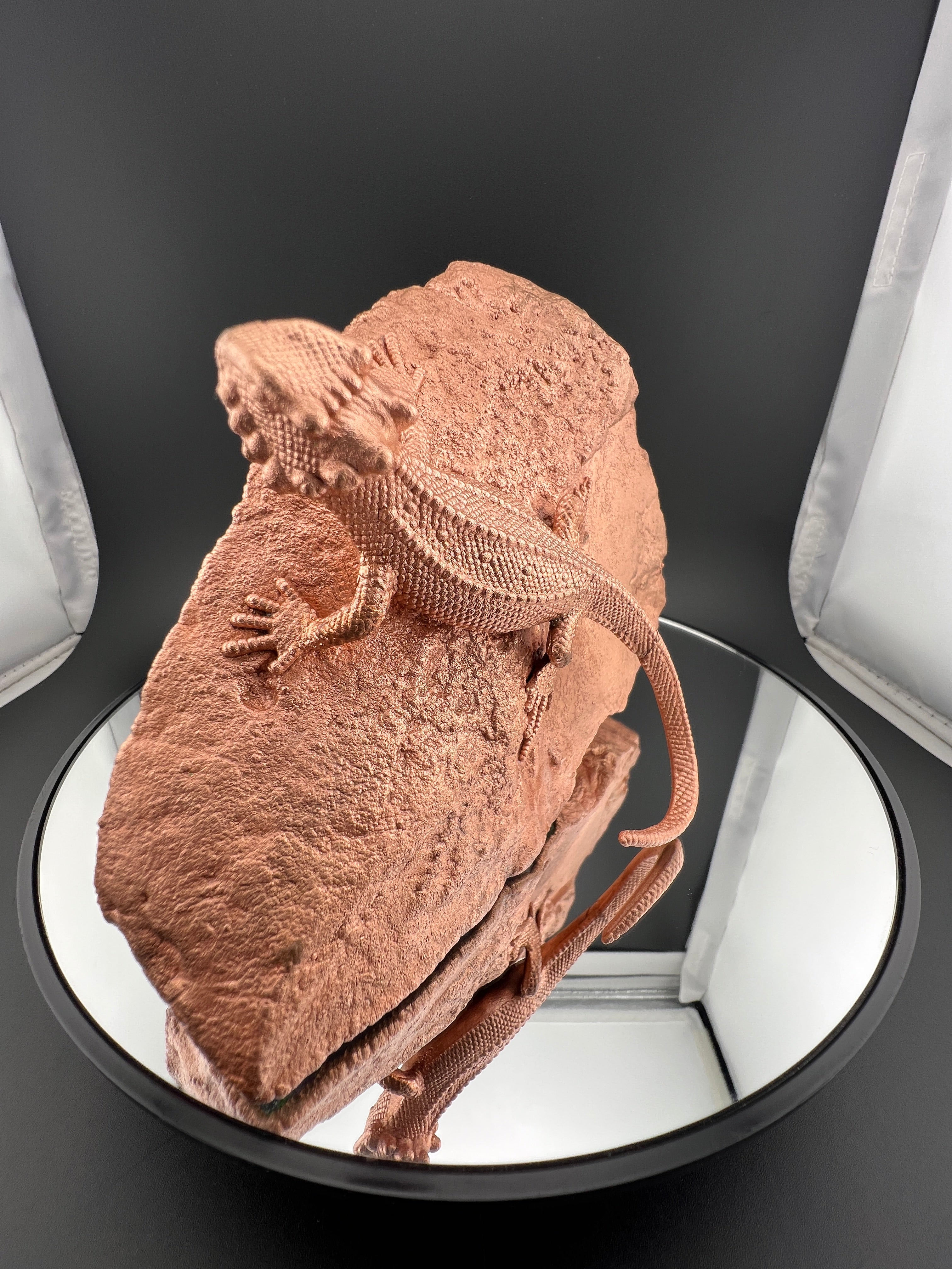 Lizard On Back of Pink Base Cute Agate (Discounted Small Damage)