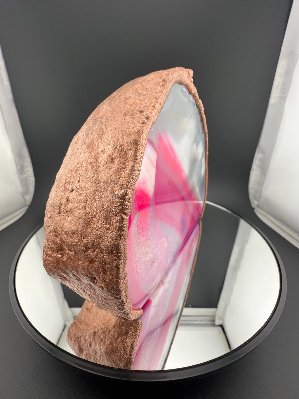 Lizard On Back of Pink Base Cute Agate (Discounted Small Damage)