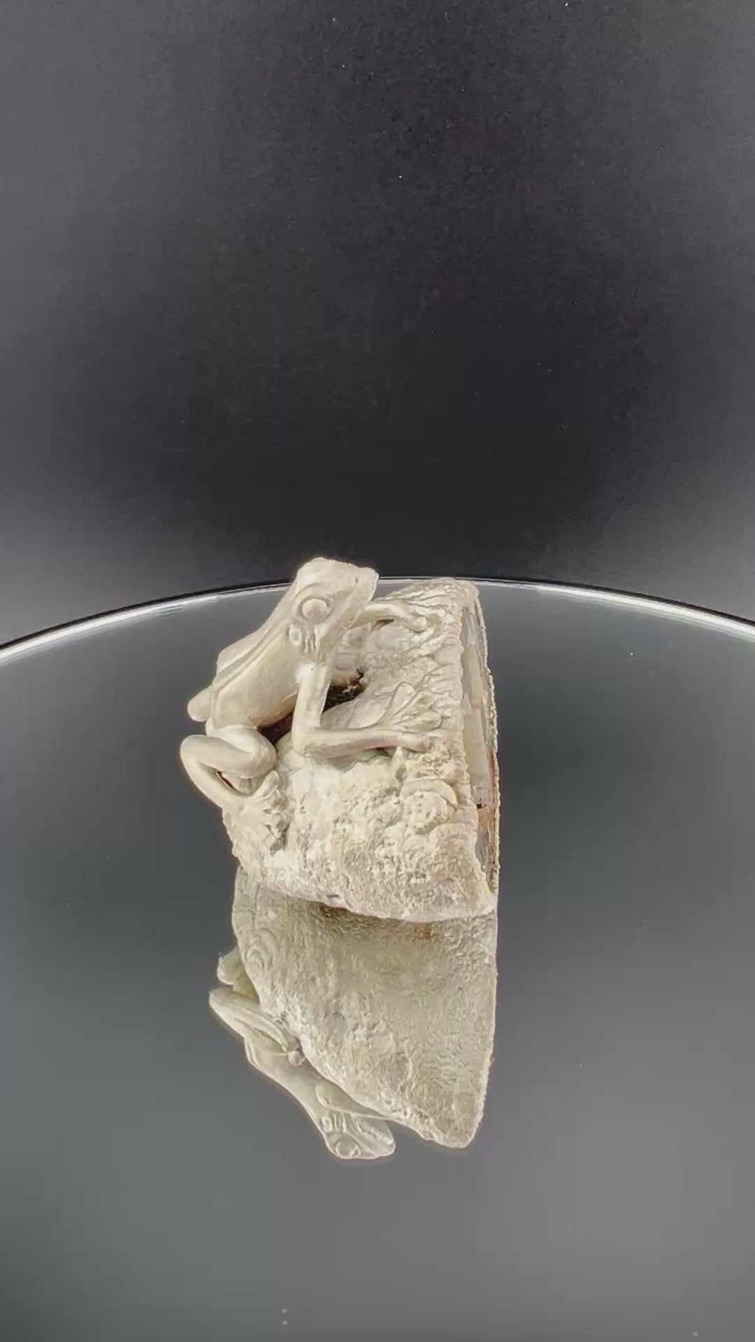 Frog On Oco Geode With Druzy Crystals